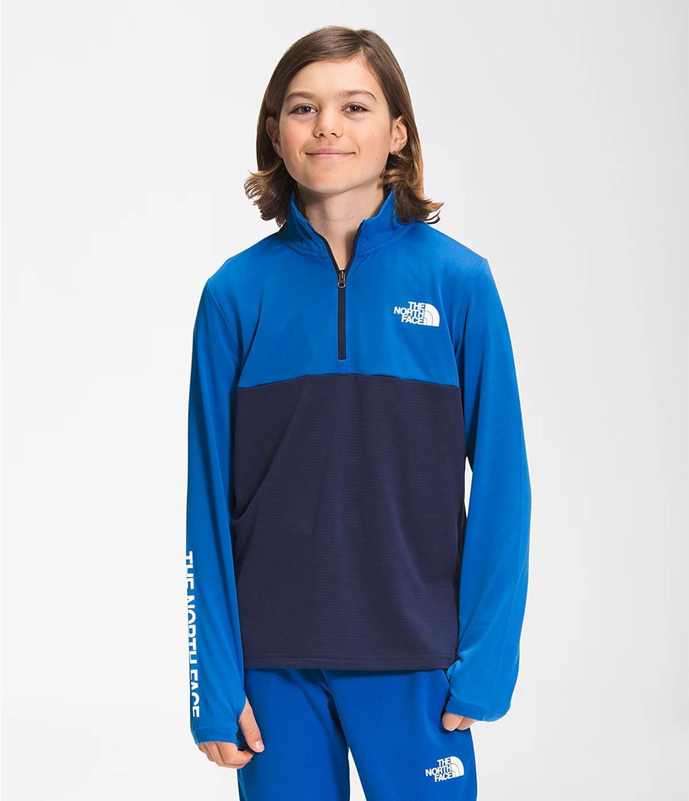 The North Face Reactor Thermal ¼ Zip Jacke Jungen - Blau CH-268LFVA